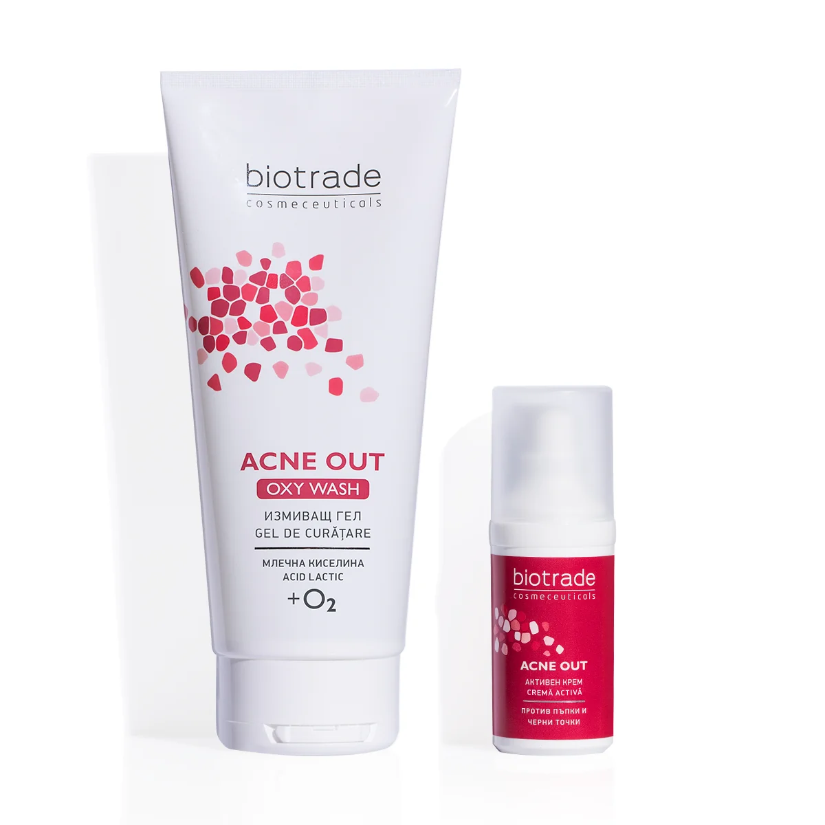 Acne Out: Активен крем + Oxy Wash измиващ гел за лице